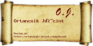 Ortancsik Jácint névjegykártya